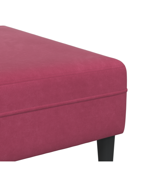 Divano in Velluto con cuscino con cuscino 3 pcs Rosso Vino 208 cm Velluto