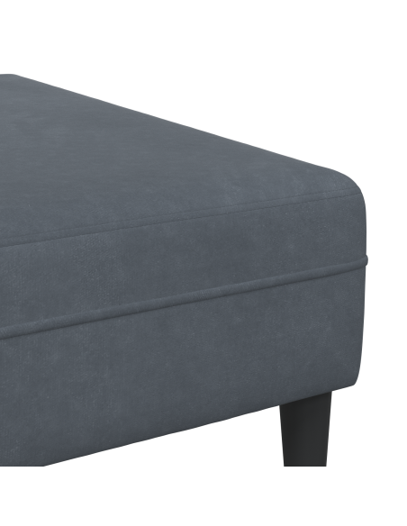 Divano in Velluto con cuscino con cuscino 3 pcs Grigio scuro 208 cm Velluto