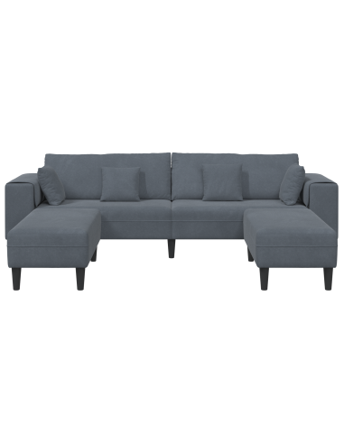 Divano con cuscino 3 pcs Grigio scuro Velluto