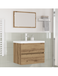 Set di mobili per il bagno 3 pcs Rovere Nero Legno multistrato 2