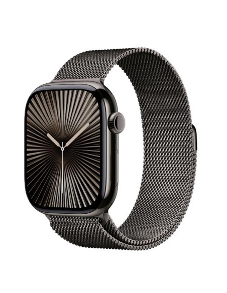 APPLE WATCH SERIES 10 GPS + CELLULAR 42MM SLATE TITANIUM CASE WITH SLATE MILANESE LOOP