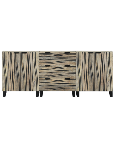 Set di mobili per il bagno 3 pcs Bianco Legno multistrato