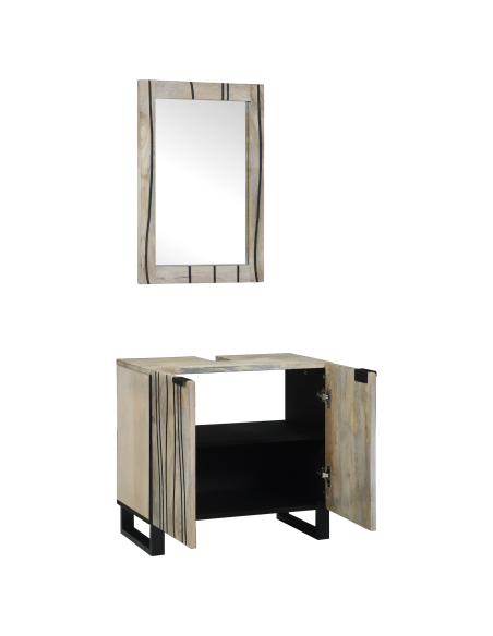 Set di mobili per il bagno 2 pcs Bianco 62 x 33 x 58 cm