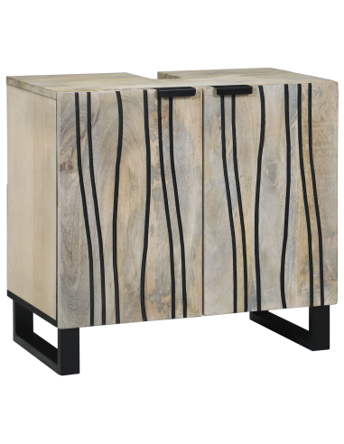 Set di mobili per il bagno 2 pcs Bianco Legno multistrato