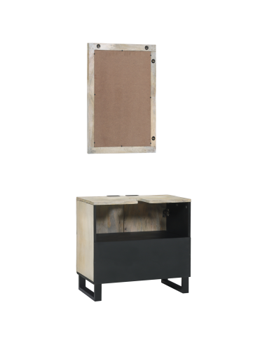 Set di mobili per il bagno 2 pcs Bianco Legno multistrato