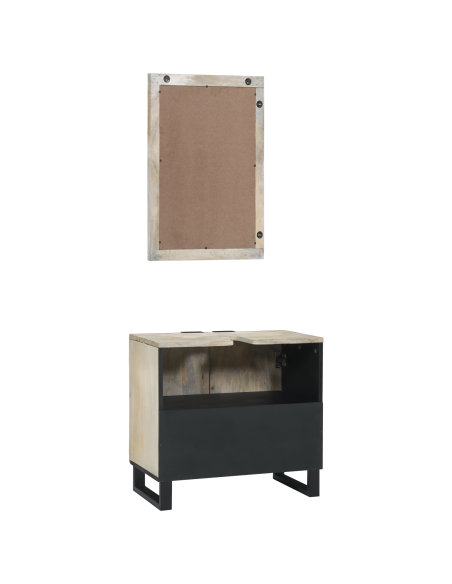 Set di mobili per il bagno 2 pcs Bianco Legno multistrato