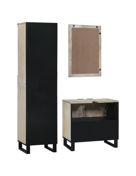 Set di mobili per il bagno 3 pcs Bianco 38 x 33 x 160 cm