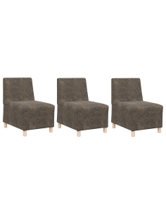 Unità di Divano Modulare Senza Braccioli 3 pcs Grigio scuro 2