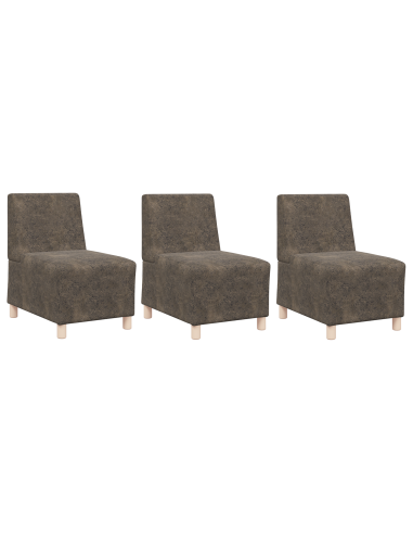 Unità di Divano Modulare Senza Braccioli 3 pcs Grigio scuro