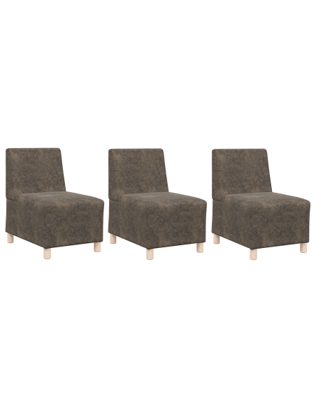 Unità di Divano Modulare Senza Braccioli 3 pcs Grigio scuro