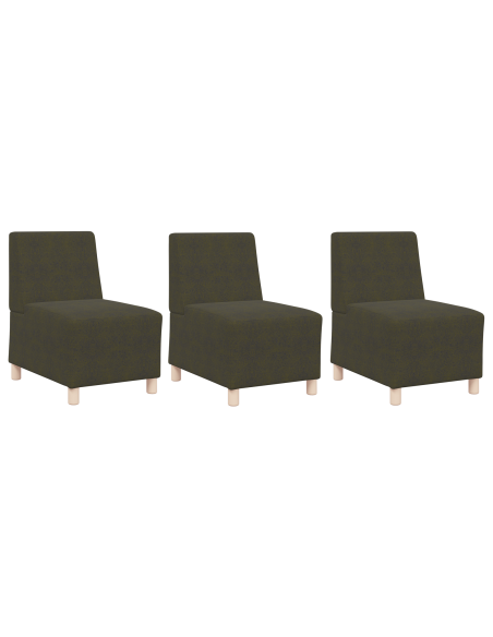 Poltrona Sofa 3 pcs Verde 55 cm Pelle scamosciata sintetica