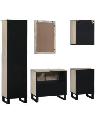 Set di mobili per il bagno 5 pcs Marrone Noce Legno multistrato
