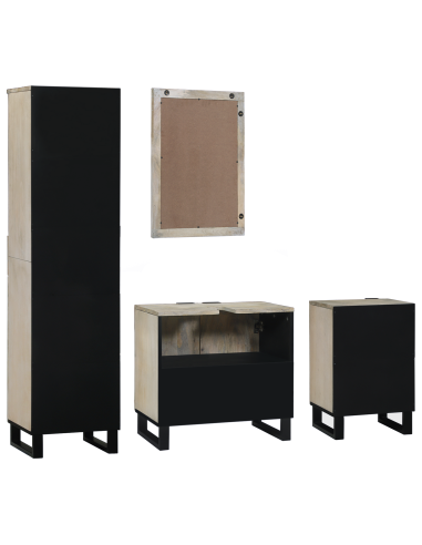 Set di mobili per il bagno 4 pcs Marrone Noce Legno multistrato