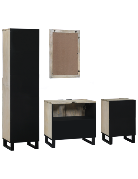 Set di mobili per il bagno 4 pcs Marrone Noce Legno multistrato