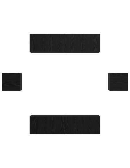 Set mobile TV 6 pcs Rovere Nero 60 x 30 x 30 cm