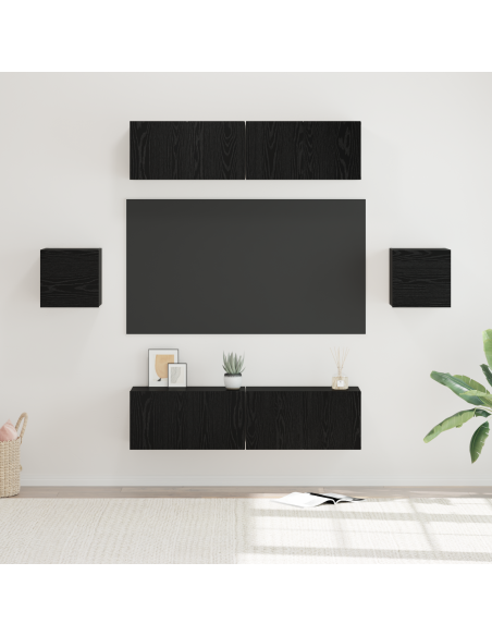 Set mobile TV 6 pcs Rovere Nero 60 x 30 x 30 cm