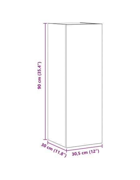 Set mobile TV 4 pcs Rovere Nero Legno multistrato