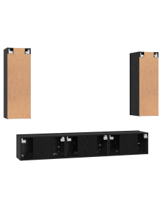 Set mobile TV 5 pcs Rovere Nero Legno multistrato