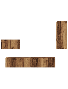 Mobile TV da Parete 4 pcs Legno vecchio Legno multistrato 2