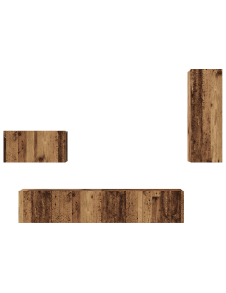 Mobile TV da Parete 4 pcs Legno vecchio Legno multistrato