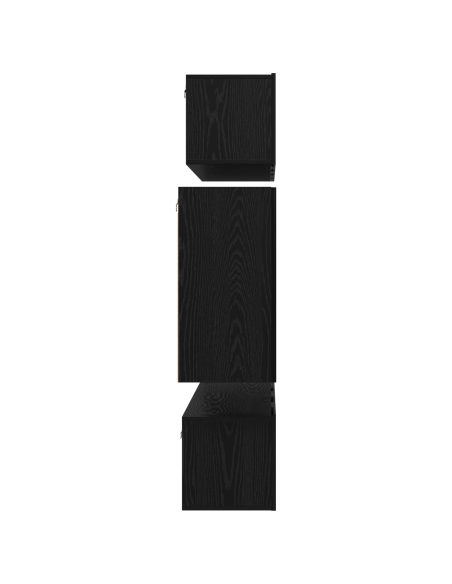 Mobile TV da Parete 6 pcs Rovere Nero Legno multistrato