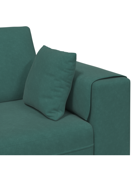 Divano in Velluto con cuscino con cuscino Verde Scuro 208 cm Velluto