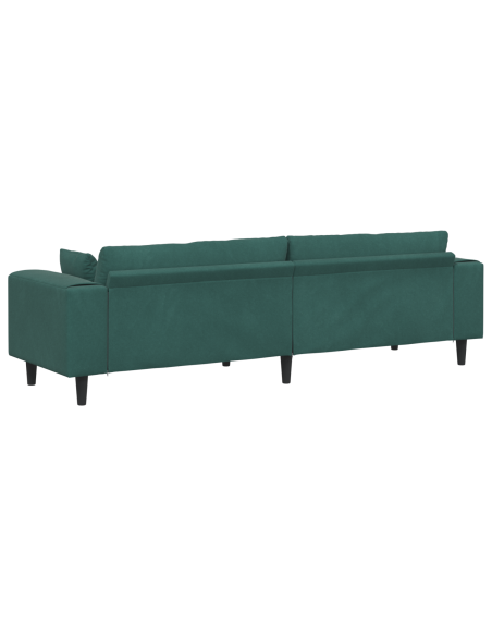 Divano in Velluto con cuscino con cuscino Verde Scuro 208 cm Velluto