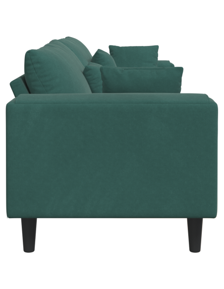 Divano in Velluto con cuscino con cuscino Verde Scuro 208 cm Velluto