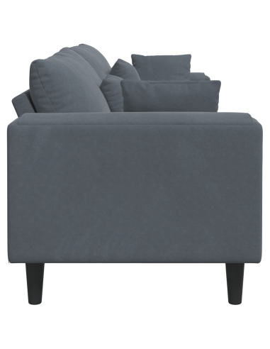 Divano con cuscino Grigio scuro 250 x 77 x 76 cm Velluto