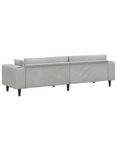 Divano con cuscino Grigio chiaro 250 x 77 x 76 cm Velluto