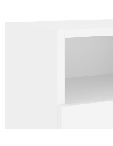 Mobili TV a Muro 4pz Bianchi in Legno Multistrato