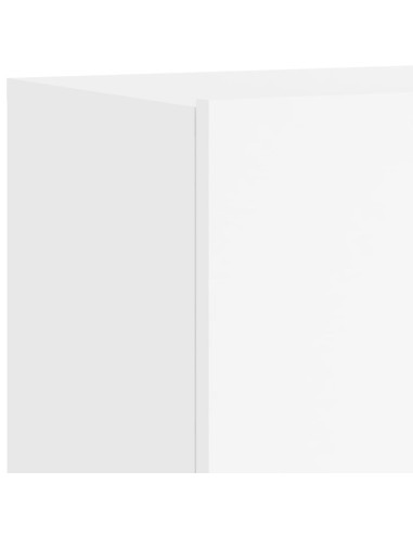 Mobili TV a Muro 5pz Bianchi in Legno Multistrato