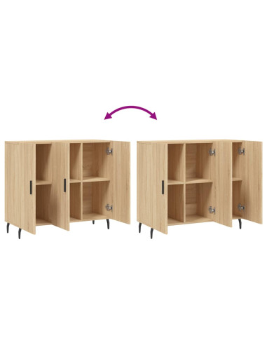 Credenza Rovere Sonoma 90x34x80 cm in Legno Multistrato