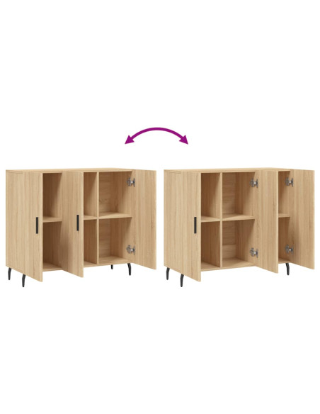 Credenza Rovere Sonoma 90x34x80 cm in Legno Multistrato
