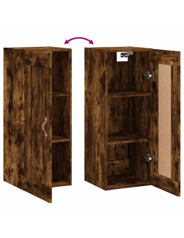 Mobile a Parete Rovere Fumo 34,5x34x90 cm in Legno Multistrato