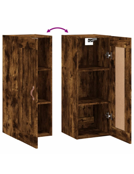 Mobile a Parete Rovere Fumo 34,5x34x90 cm in Legno Multistrato