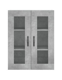 Mobile a Parete Grigio Cemento 69,5x34x90 cm Legno Multistrato