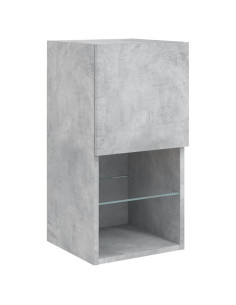 Mobili TV con Luci LED 2pz Grigio Cemento 30,5x30x60 cm