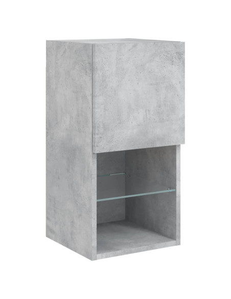 Mobili TV con Luci LED 2pz Grigio Cemento 30,5x30x60 cm
