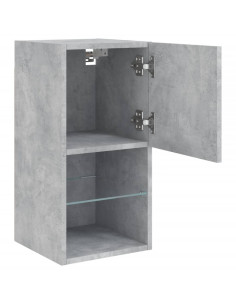 Mobili TV con Luci LED 2pz Grigio Cemento 30,5x30x60 cm 2