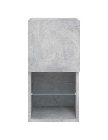 Mobili TV con Luci LED 2pz Grigio Cemento 30,5x30x60 cm