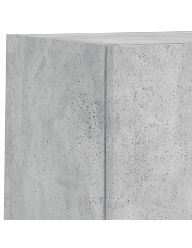 Mobili TV a Muro 4pz con Luci LED Grigio Cemento