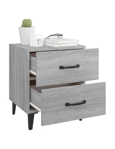 Comodini 2 pz Grigio Sonoma 40x35x47,5 cm