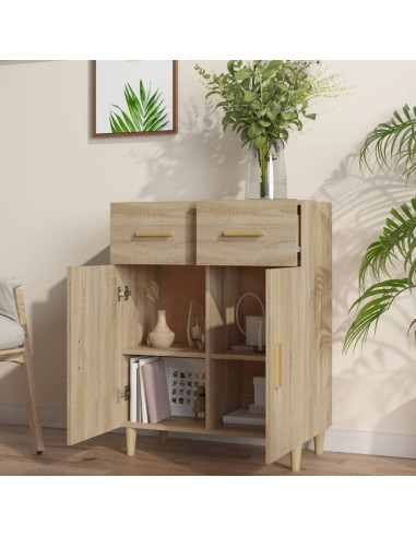 Credenza Rovere Sonoma 69,5x34x89 cm in Legno Multistrato