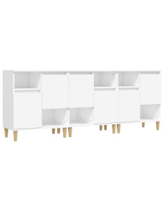 Credenze 3pz Bianche 60x35x70 cm in Legno Multistrato