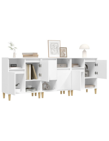 Credenze 3pz Bianche 60x35x70 cm in Legno Multistrato