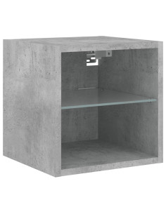 Mobili TV a Muro con LED 8pz Grigio Cemento Legno Multistrato 2
