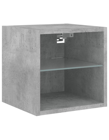 Mobili TV a Muro con LED 8pz Grigio Cemento Legno Multistrato
