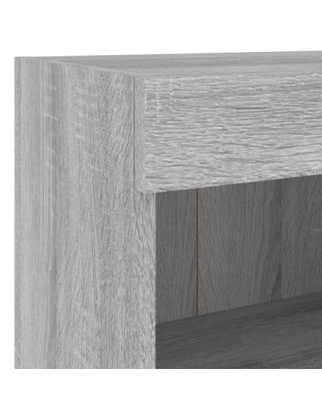 Mobili TV a Muro 4pz con Luci LED Grigio Sonoma
