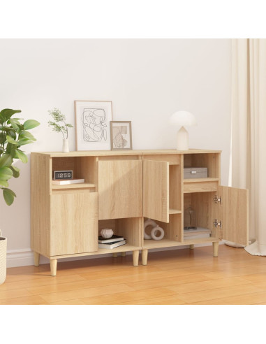 Credenze 2pz Rovere Sonoma 60x35x70 cm in Legno Multistrato